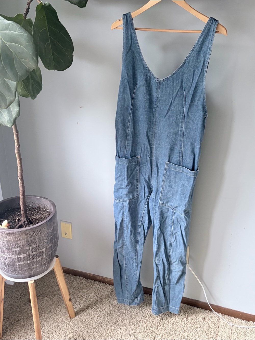 H&M Light Wash Denim Overalls